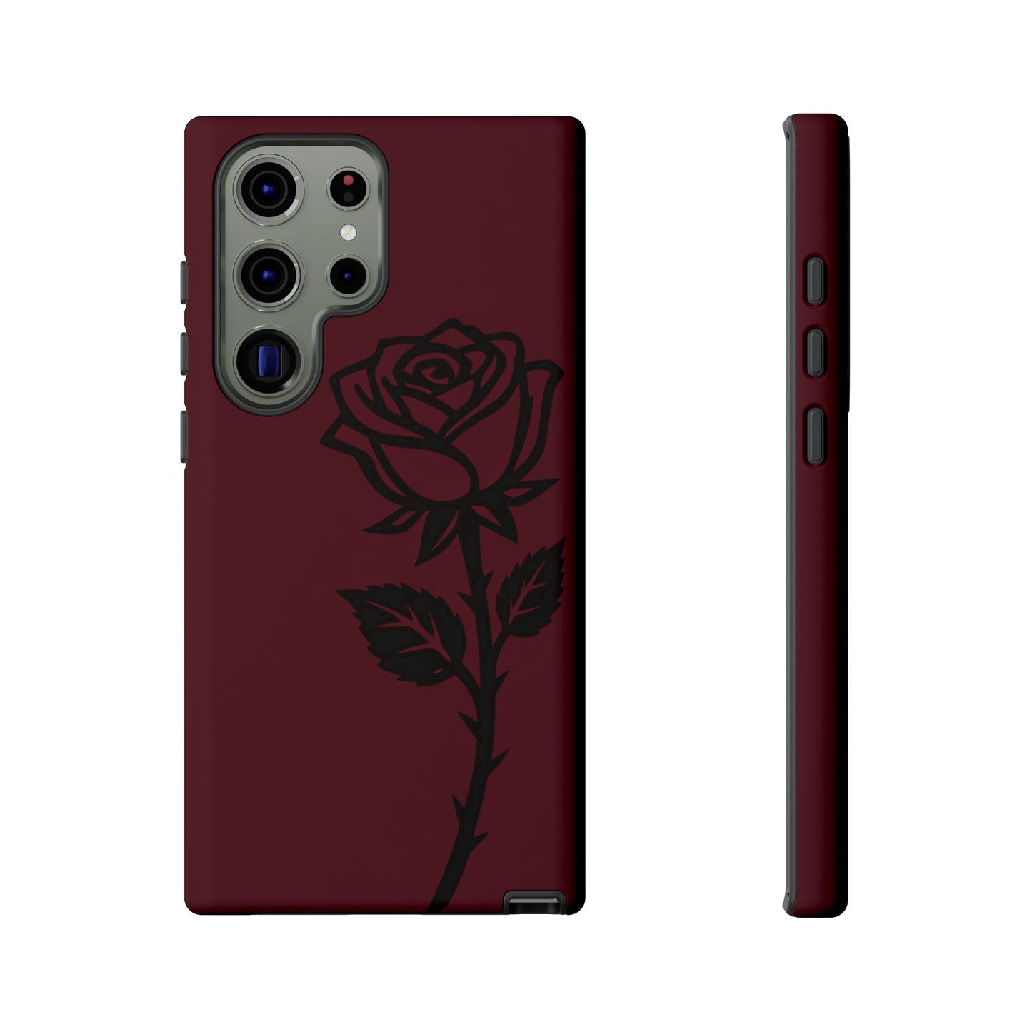 Black Rose Burgundy iPhone Case | Dark Aesthetic Shockproof Protective Cover