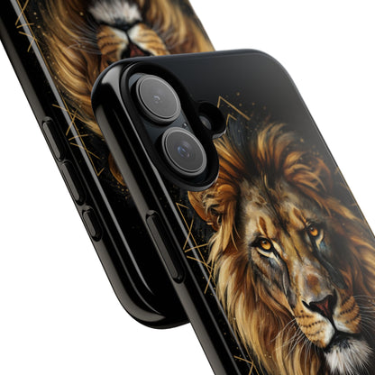Majestic Lion Phone Case – Black Gold Luxury Lion Art Tough Protective Case