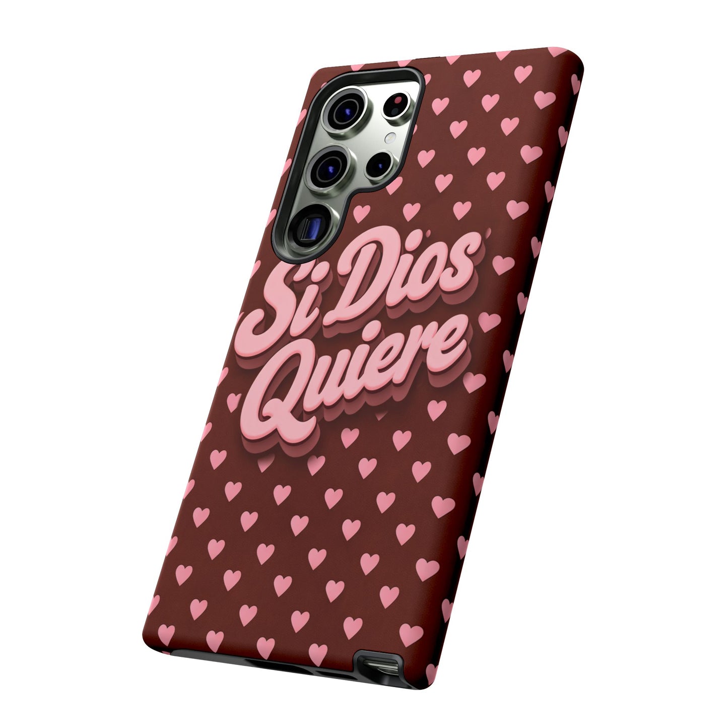 Si Dios Quiere Phone Case Latina Aesthetic Pink Hearts iPhone Samsung