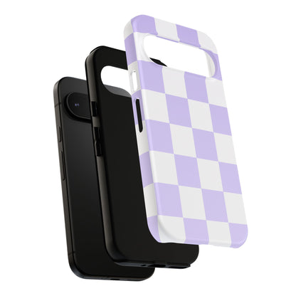 Lavender Checkerboard Phone Case | Pastel Aesthetic Checkered iPhone & Samsung Tough Case