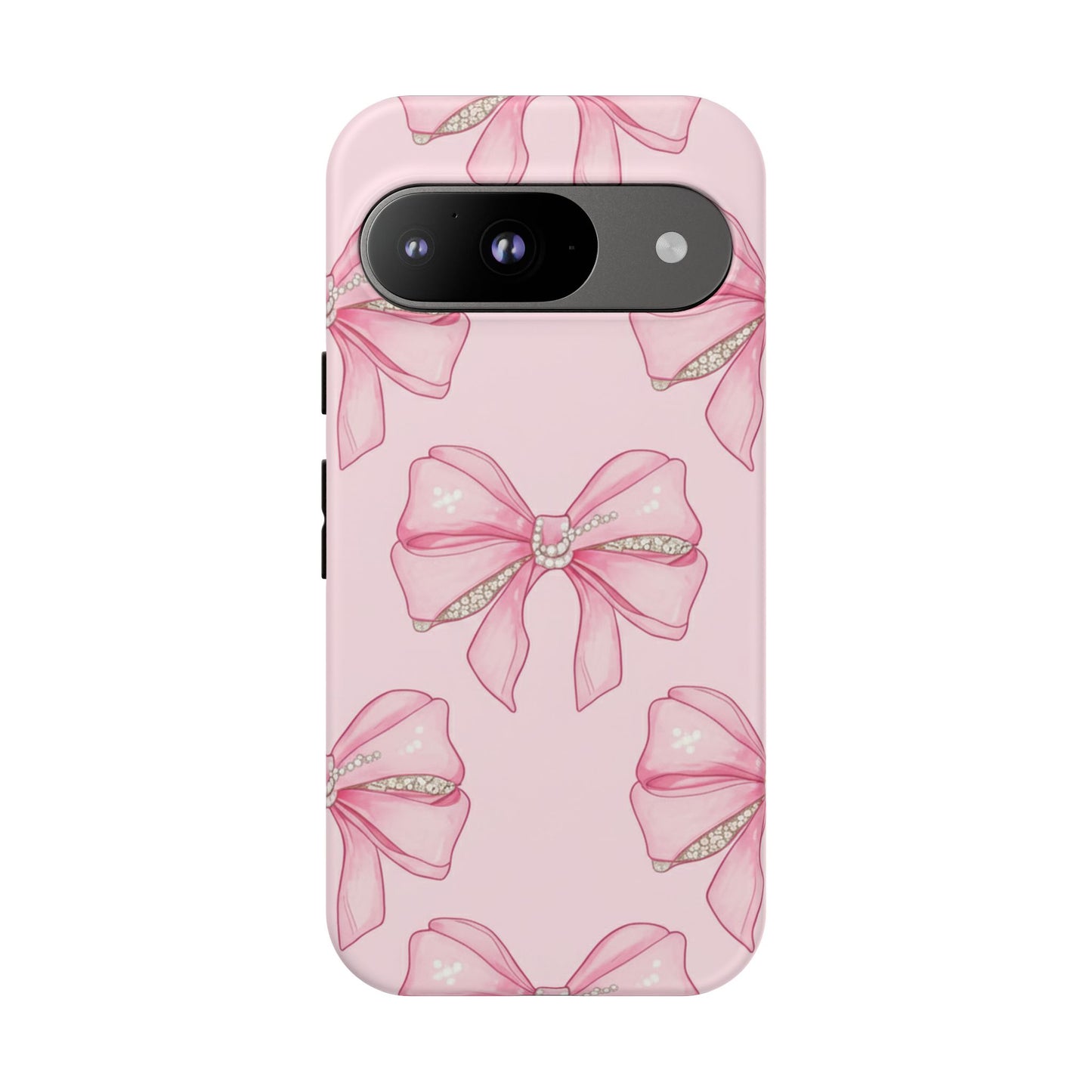 Pink Bow Pattern Phone Case | Coquette Aesthetic Tough Protective Case