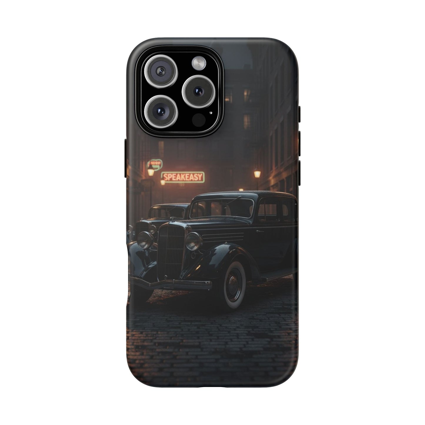 Vintage Classic Car Phone Case | Retro Noir Aesthetic | 1930s Street Scene Tough Case for iPhone & Samsung