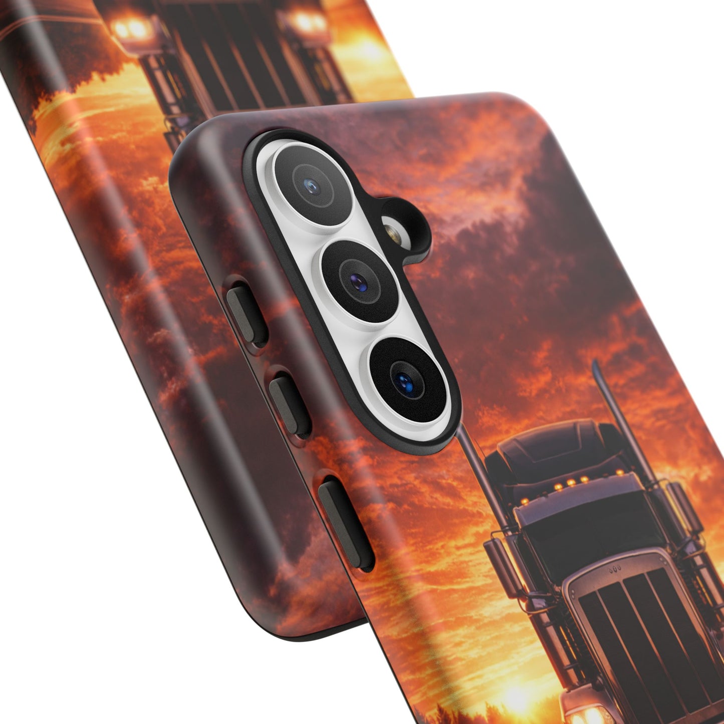 Big Rig Truck Phone Case Sunset Highway Semi Truck iPhone Samsung Cover