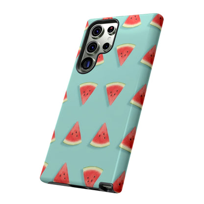 Watermelon Phone Case – Pastel Blue Summer Fruit Tough Case (iPhone, Samsung, Pixel)