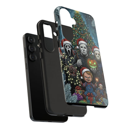 Christmas Horror Phone Case – Festive Slasher Collage Tough Case (iPhone, Samsung, Pixel)