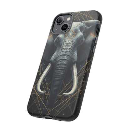 Elephant Mandala Phone Case – Black and Gold Spiritual Elephant Tough Protective Case