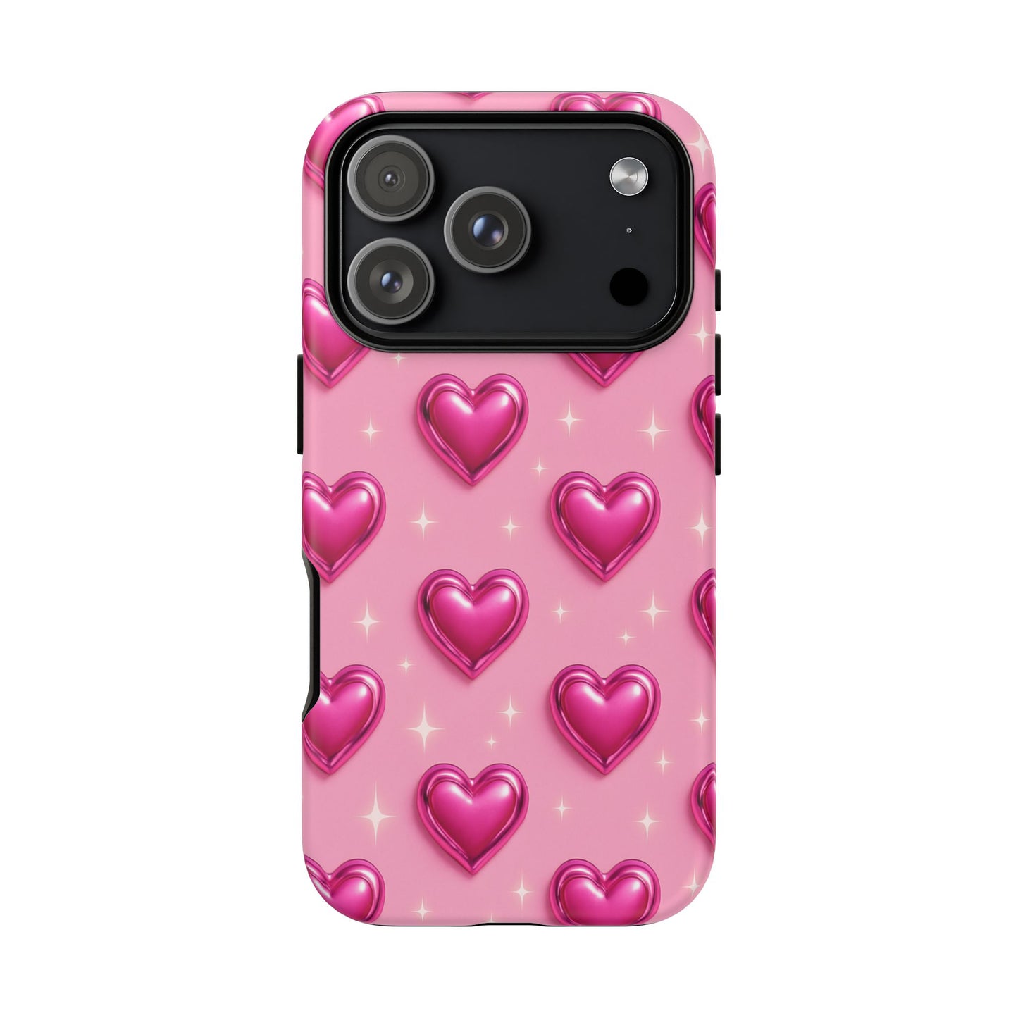 Pink Heart Pattern Phone Case | Tough Protective Case for Iphone, Samsung Galaxy and Pixel