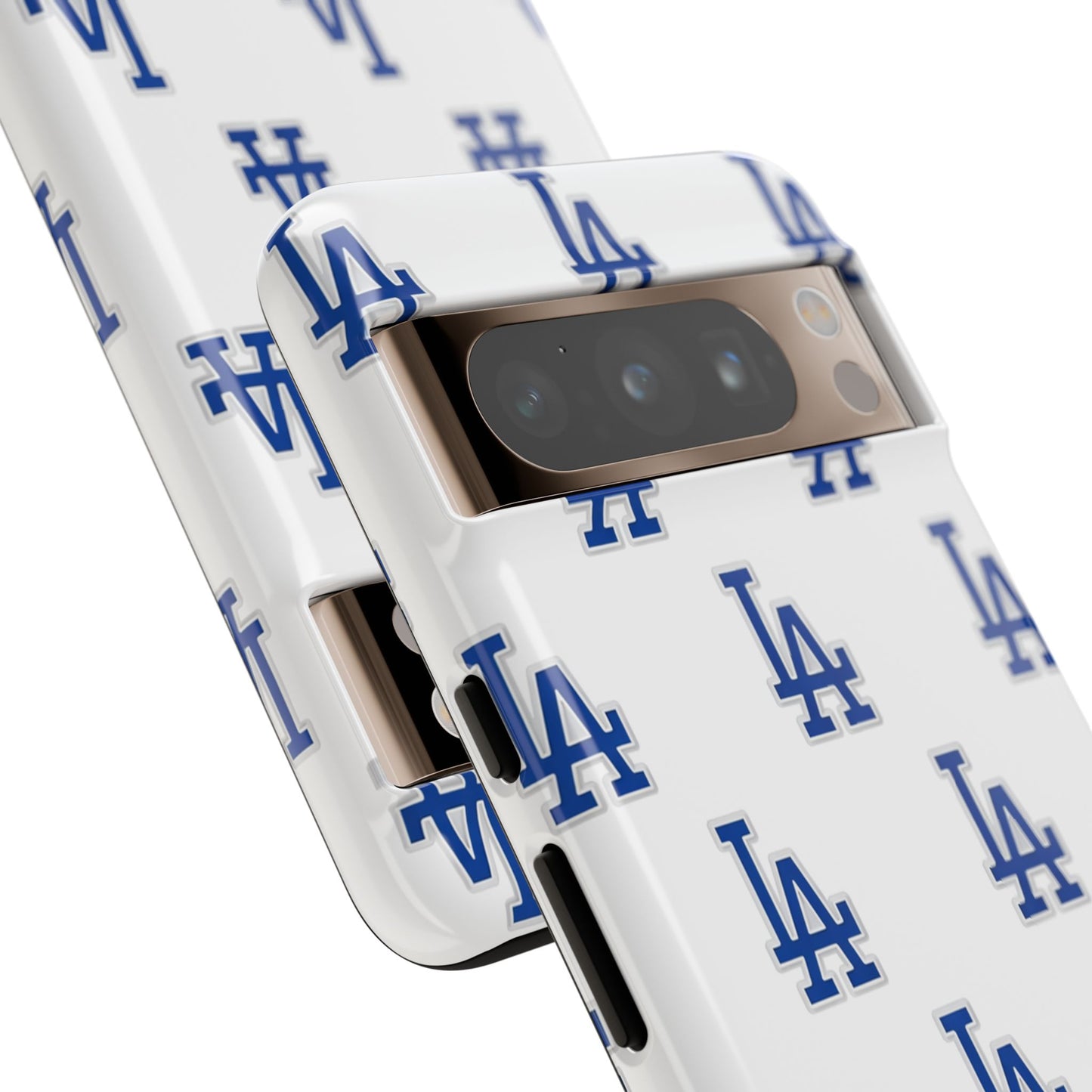 Blue LA Monogram Pattern Phone Case | Minimal Baseball Inspired Tough Cover