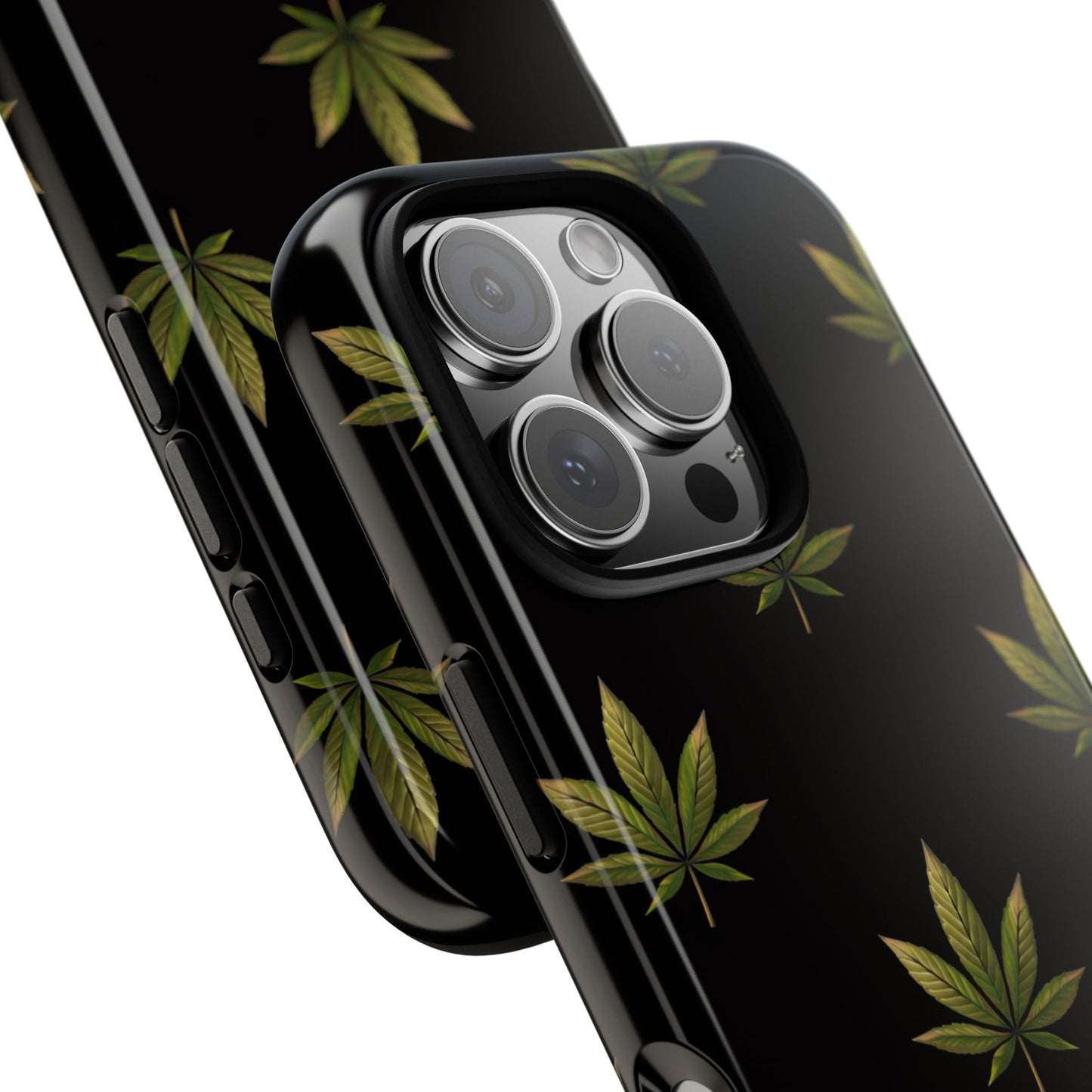 Cannabis Leaf Phone Case Green Weed Leaf Pattern Tough Protective Cover