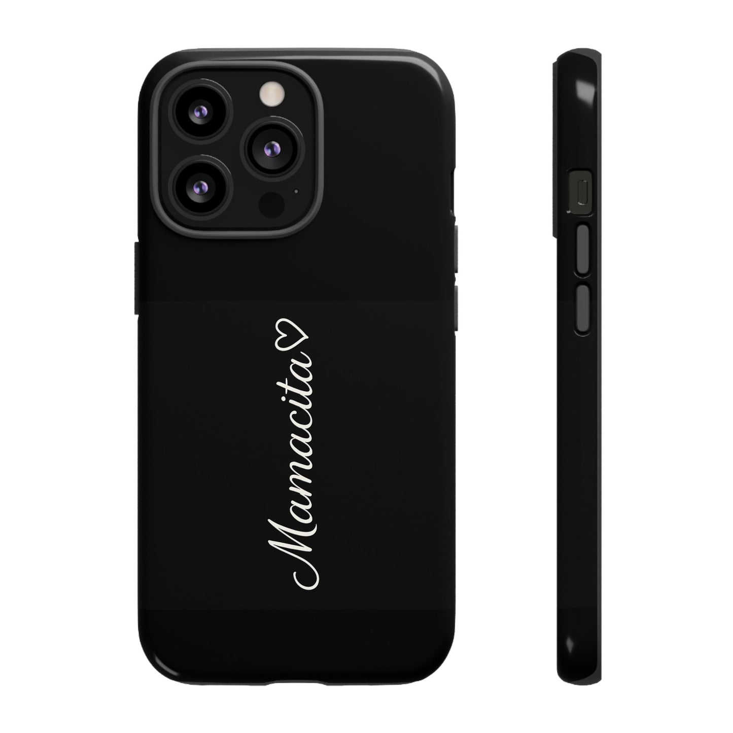 Mamacita Script Phone Case | Minimal Black Tough Case | Sleek Aesthetic Cover