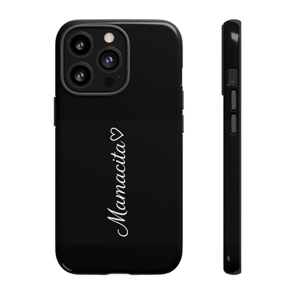 Mamacita Script Phone Case | Minimal Black Tough Case | Sleek Aesthetic Cover