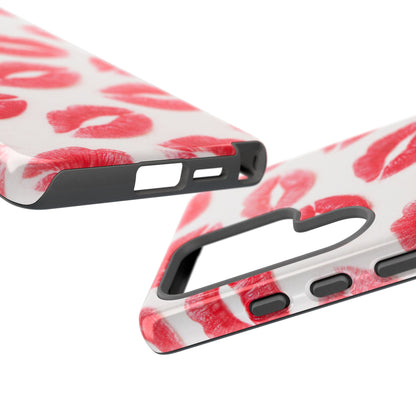 Red Lipstick Kiss Phone Case – Sexy Lip Print Pattern Tough Protective Cover