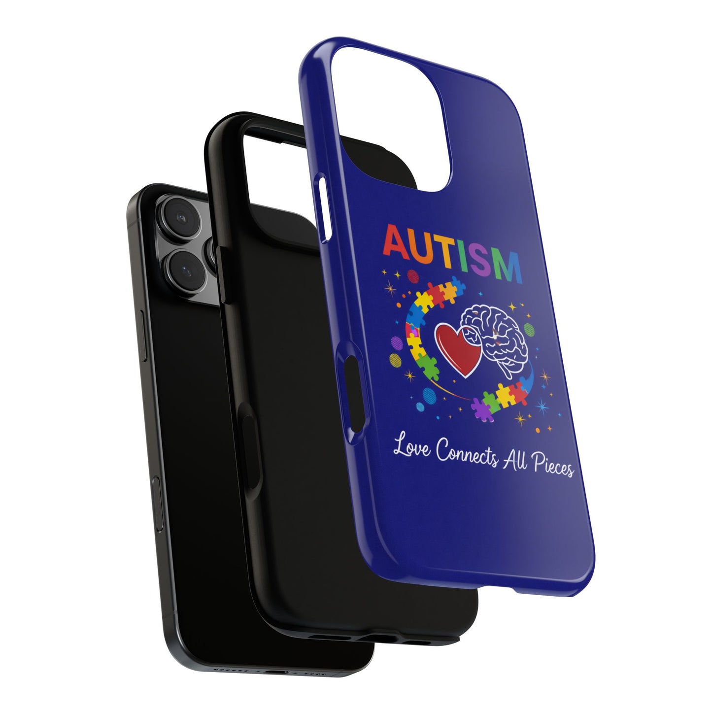Autism Awareness Tough Case – "Love Connects All Pieces" Phone Case for Iphone, Samsung Galaxy and Pixel