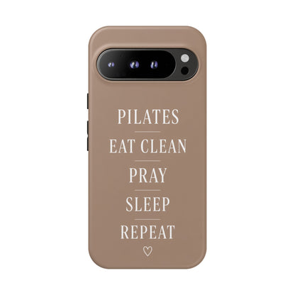 Pilates Phone Case | Eat Clean Pray Sleep Repeat Aesthetic | Wellness Girl Gift