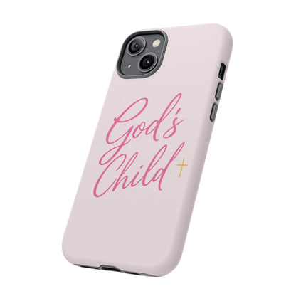 Gods Child Phone Case Christian Pink Aesthetic Tough iPhone Case