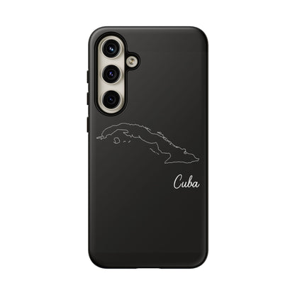 Cuba Outline Phone Case – Minimal Country Map Tough Case (iPhone, Samsung, Pixel)