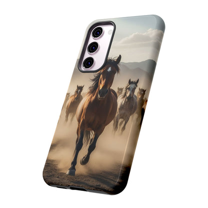 Running Horses Phone Case | Wild Mustang Herd Tough Protective Cover
