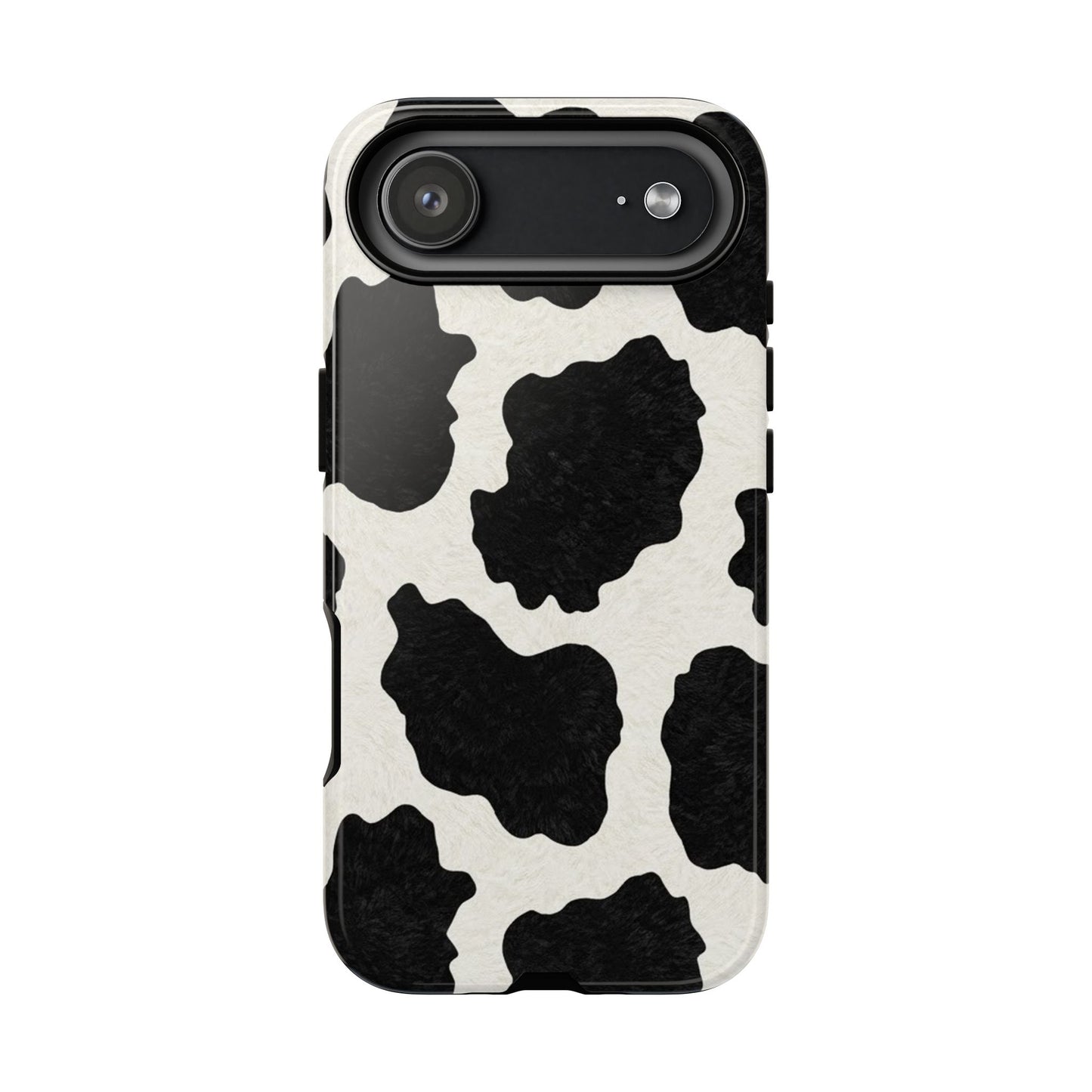 Black & White Cow Print Phone Case | Western Aesthetic iPhone & Samsung Tough Case