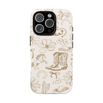 Western Cowgirl Phone Case for iPhone Samsung Galaxy Pixel Tough Case