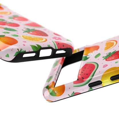 Fruit Phone Case – Tough Shockproof, Strawberry Cherry Citrus Summer Design for Iphone, Samsung Galaxy and Pixel