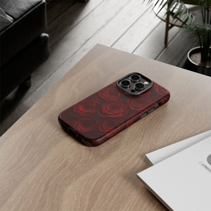 Dark Red Rose Phone Case – Gothic Floral Tough Case (iPhone, Samsung, Pixel)