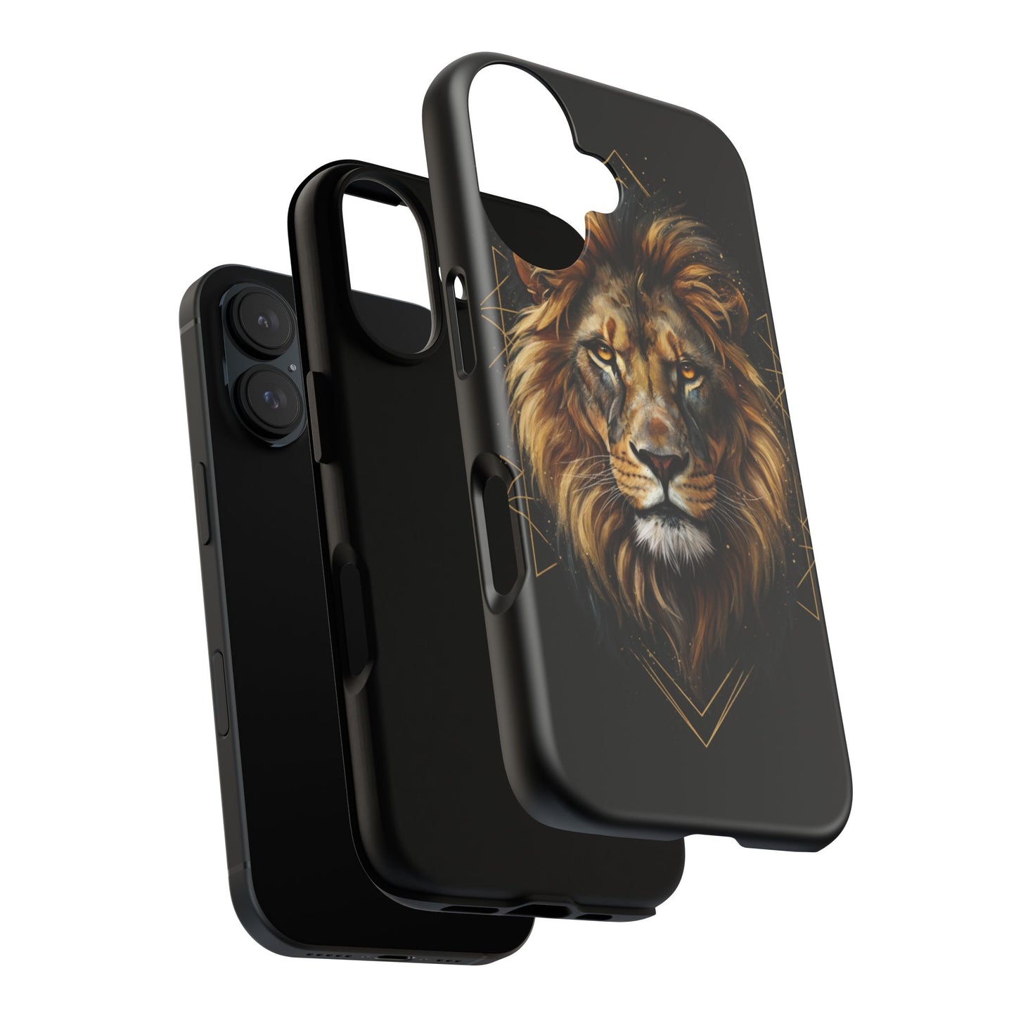 Majestic Lion Phone Case – Black Gold Luxury Lion Art Tough Protective Case