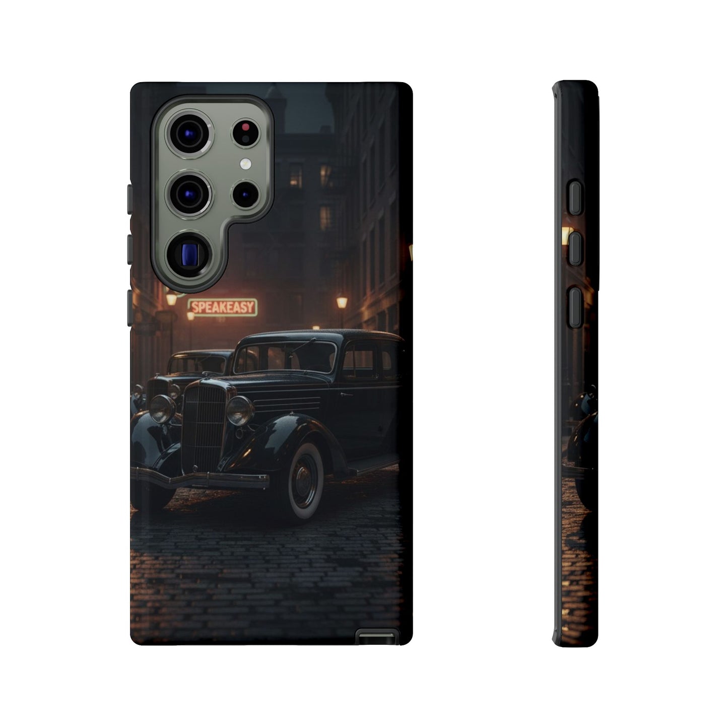 Vintage Classic Car Phone Case | Retro Noir Aesthetic | 1930s Street Scene Tough Case for iPhone & Samsung