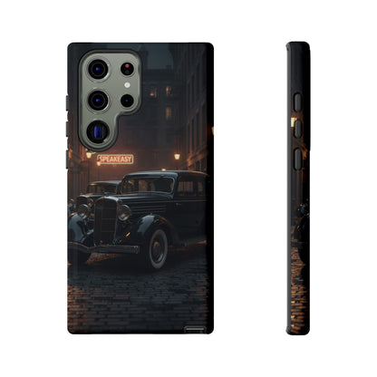 Vintage Classic Car Phone Case | Retro Noir Aesthetic | 1930s Street Scene Tough Case for iPhone & Samsung