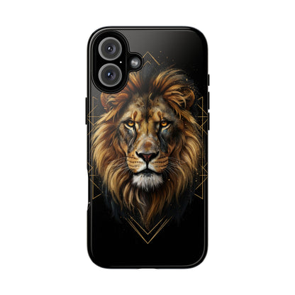 Majestic Lion Phone Case – Black Gold Luxury Lion Art Tough Protective Case