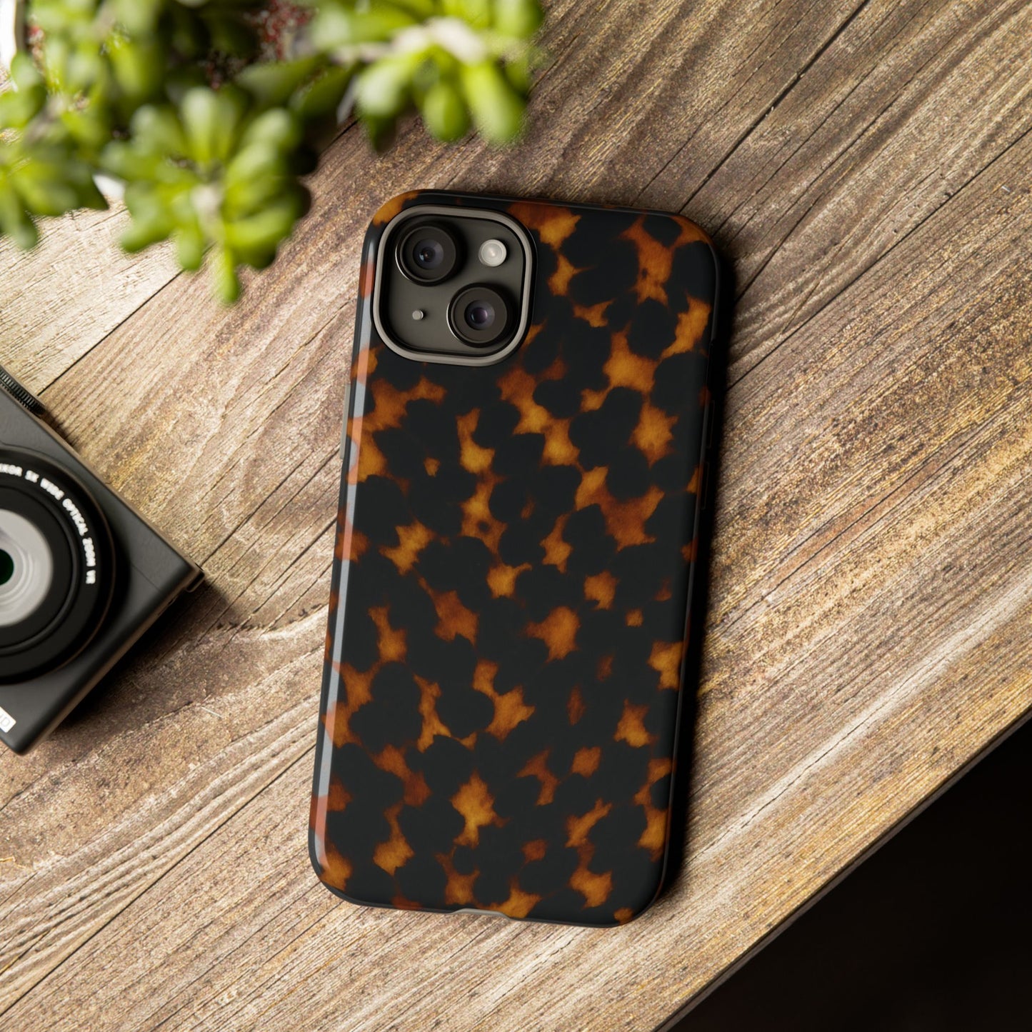 Tortoiseshell Phone Case – Brown Leopard Pattern Luxury Tough Protective Case