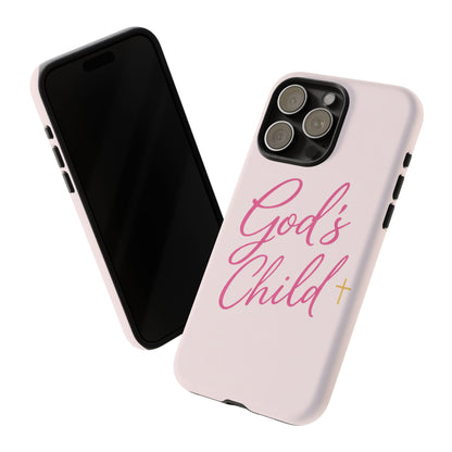 Gods Child Phone Case Christian Pink Aesthetic Tough iPhone Case
