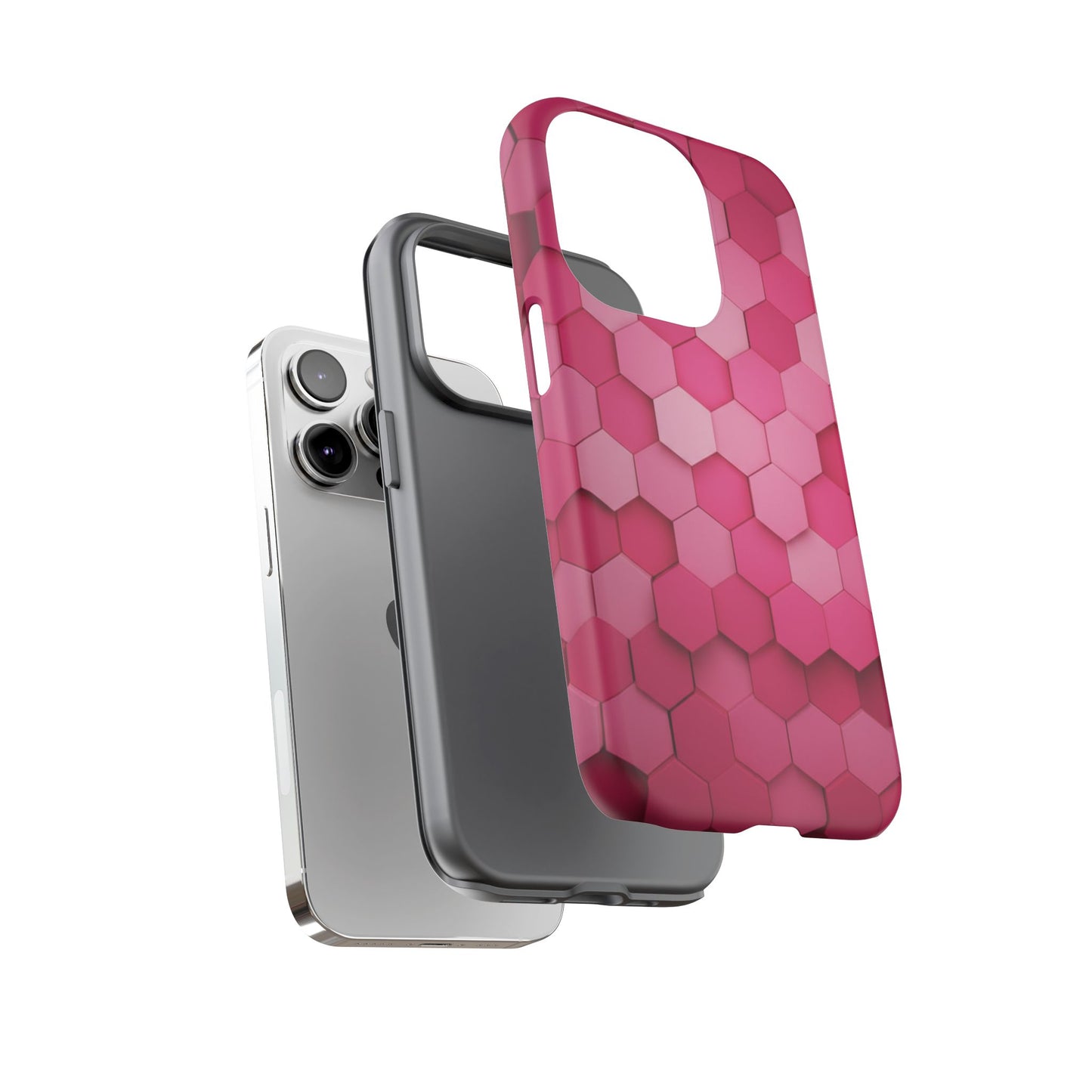 Hot Pink Hexagon Phone Case | Honeycomb Geometric Aesthetic | Cute Pink iPhone & Samsung Tough Protective Case