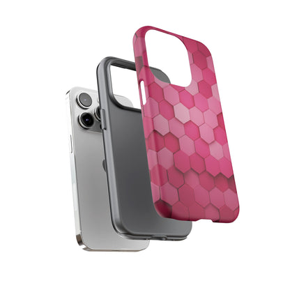 Hot Pink Hexagon Phone Case | Honeycomb Geometric Aesthetic | Cute Pink iPhone & Samsung Tough Protective Case