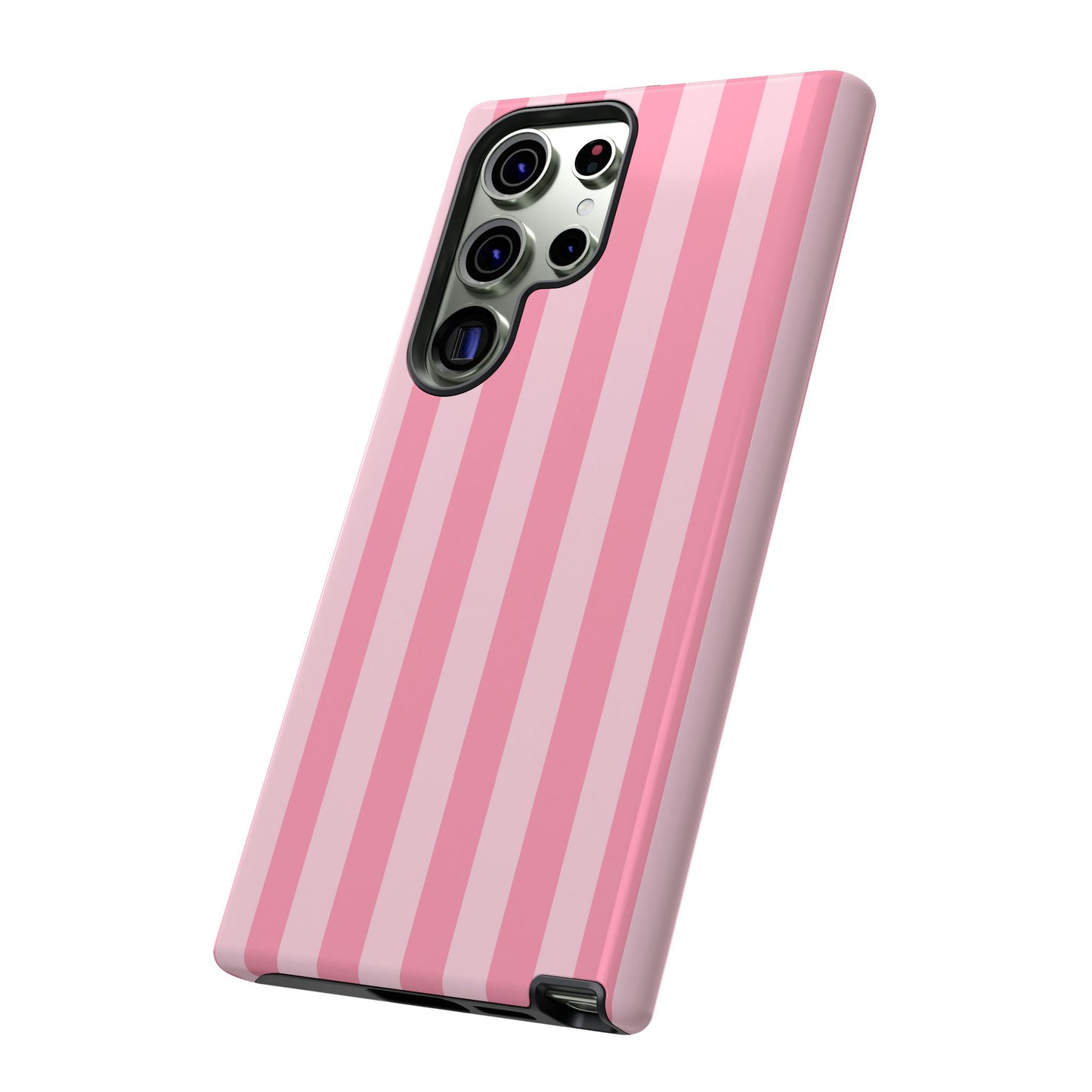 Pink Vertical Stripe Phone Case | Minimal Pastel Stripes Tough Case