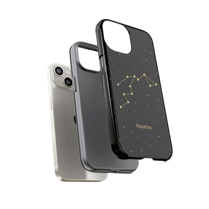Aquarius Zodiac Constellation Phone Case – Luxe Gold Celestial Cover