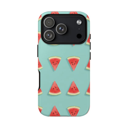 Watermelon Phone Case – Pastel Blue Summer Fruit Tough Case (iPhone, Samsung, Pixel)