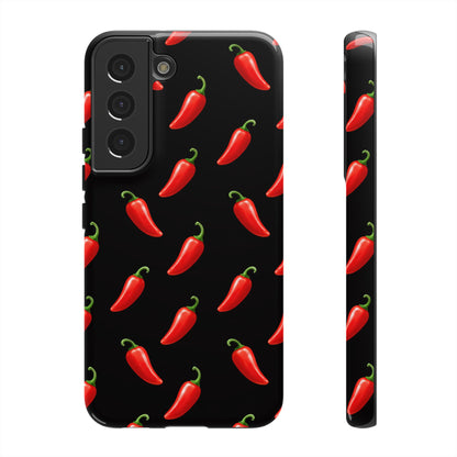 Spicy Chili Pepper Phone Case – Black Cute Hot Pepper Tough Cover for Iphone, Samsung Galaxy and Pixel
