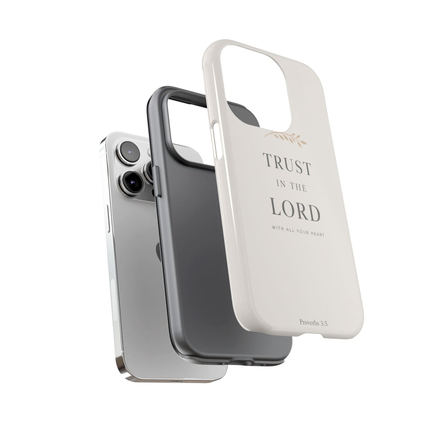 Proverbs 3:5 Christian Phone Case Trust in the Lord Minimalist Faith Cover