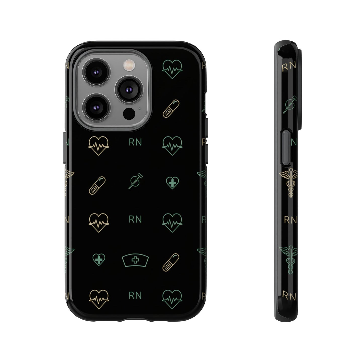RN Nurse Phone Case – Minimal Medical Icon Pattern Healthcare Worker Tough Case