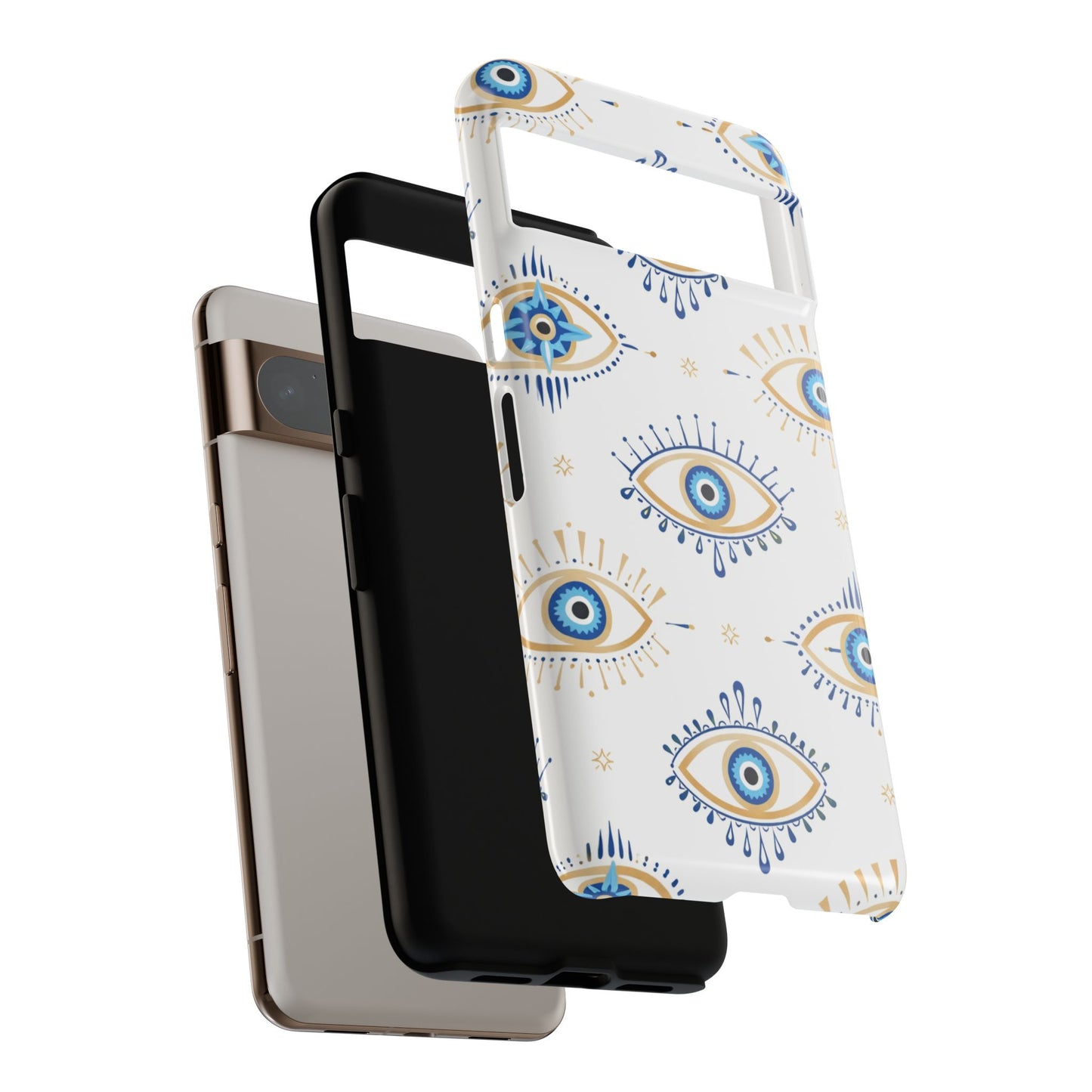 Blue Evil Eye Phone Case – Protective Slim Shockproof Cover for Iphone, Samsung Galaxy and Pixel