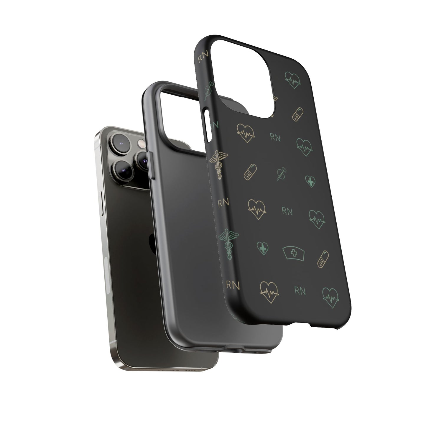 RN Nurse Phone Case – Minimal Medical Icon Pattern Healthcare Worker Tough Case