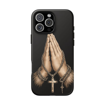 Praying Hands Cross Phone Case – Christian Faith Scripture Cover