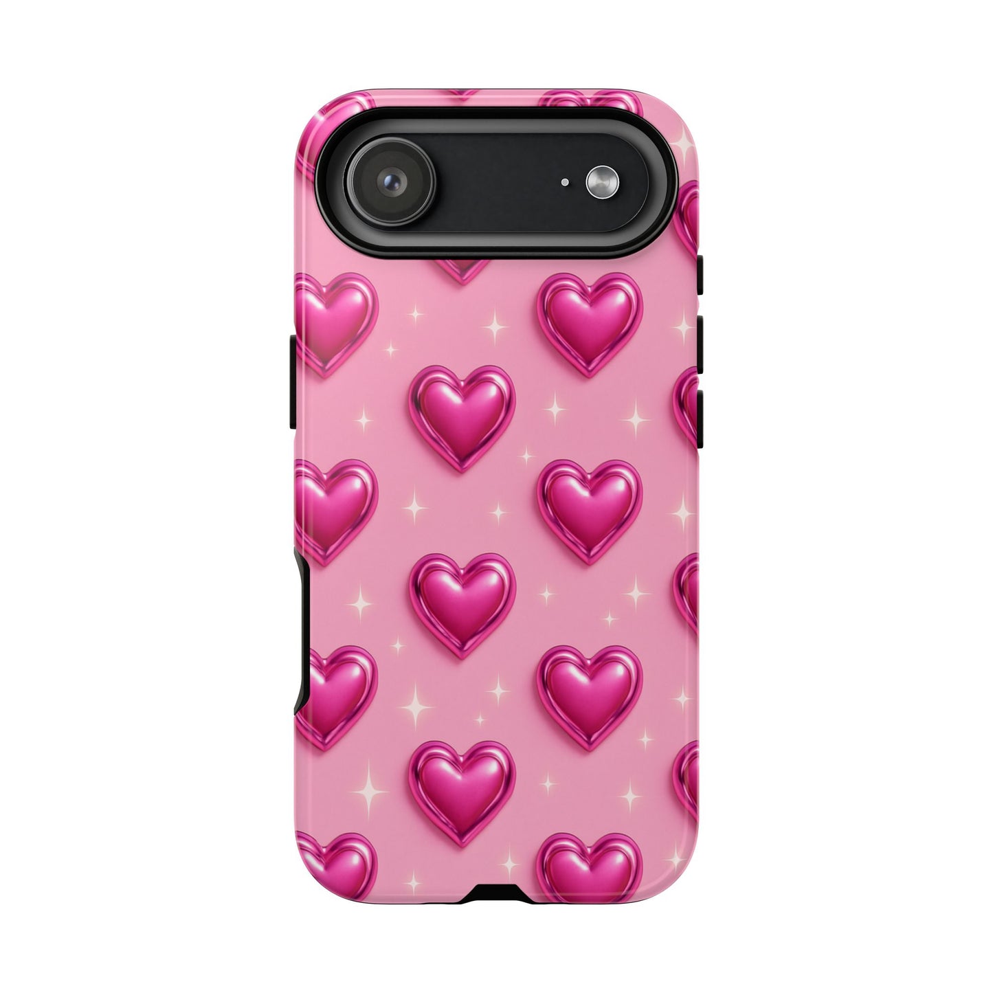 Pink Heart Pattern Phone Case | Tough Protective Case for Iphone, Samsung Galaxy and Pixel