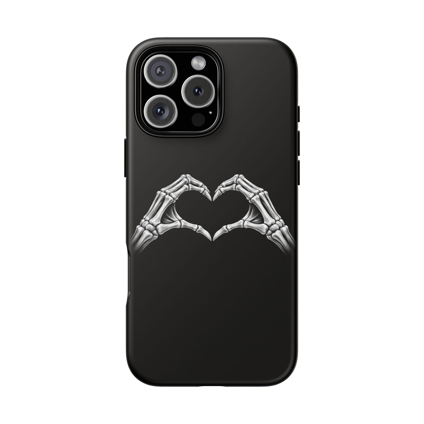 Skeleton Hands Heart Phone Case | Gothic Black Protective Cover