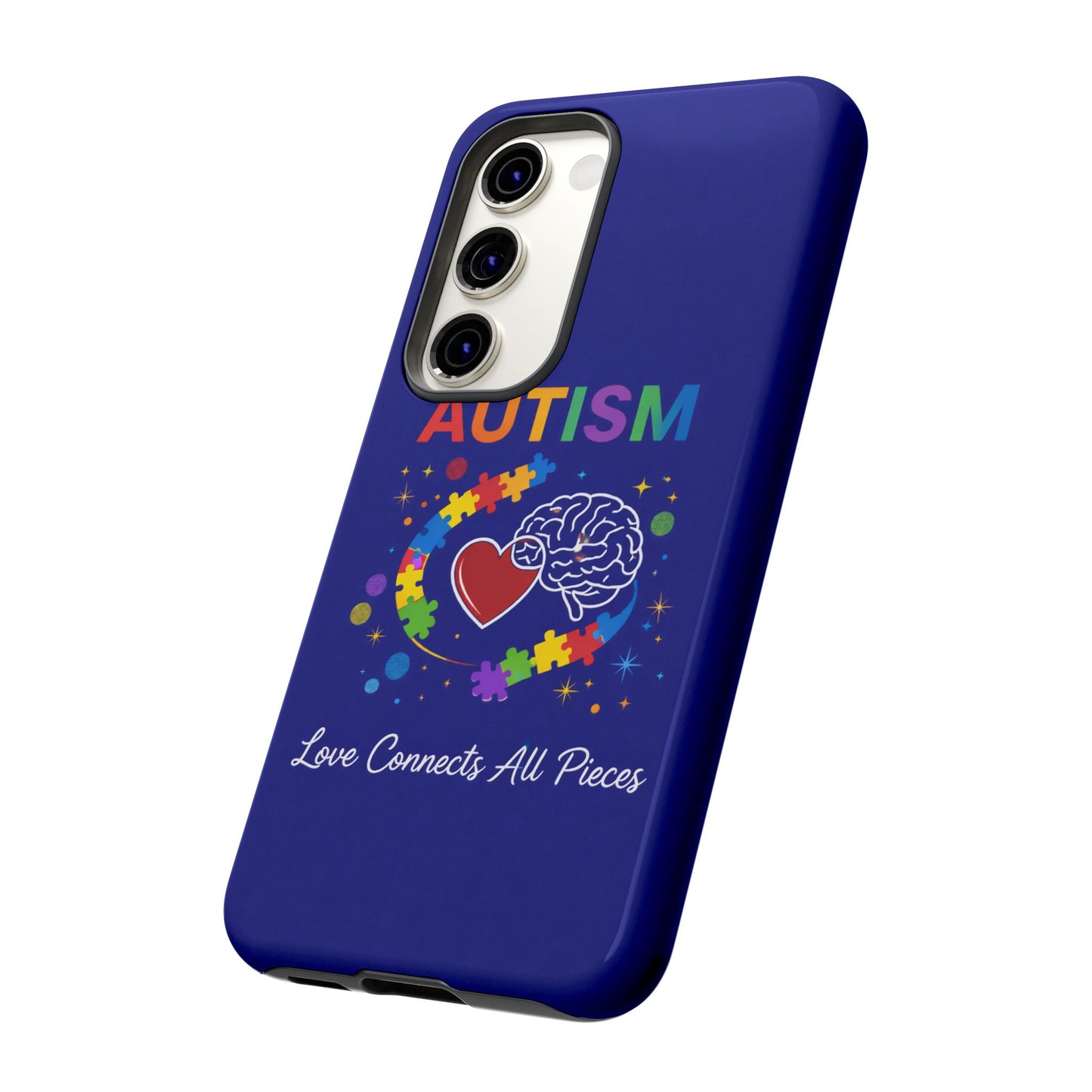 Autism Awareness Tough Case – "Love Connects All Pieces" Phone Case for Iphone, Samsung Galaxy and Pixel