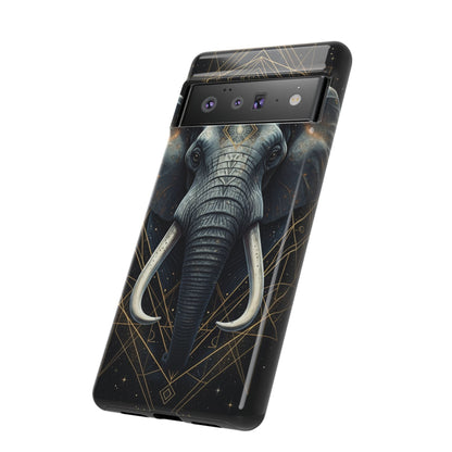 Elephant Mandala Phone Case – Black and Gold Spiritual Elephant Tough Protective Case