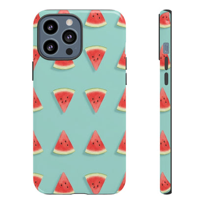 Watermelon Phone Case – Pastel Blue Summer Fruit Tough Case (iPhone, Samsung, Pixel)