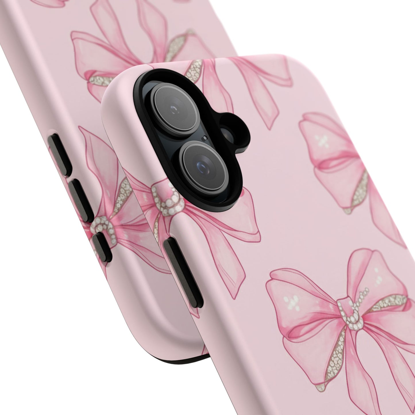 Pink Bow Pattern Phone Case | Coquette Aesthetic Tough Protective Case