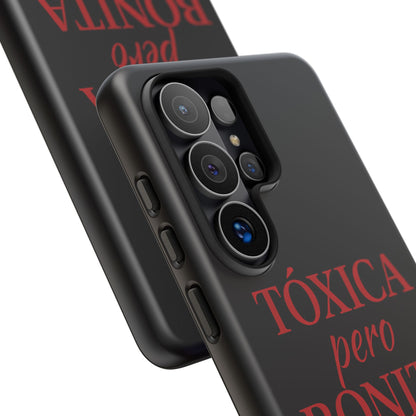 Toxica Pero Bonita Phone Case, Latina Quote Case, Red Lips Aesthetic, Spanish Saying Case, Trendy Tough Cover