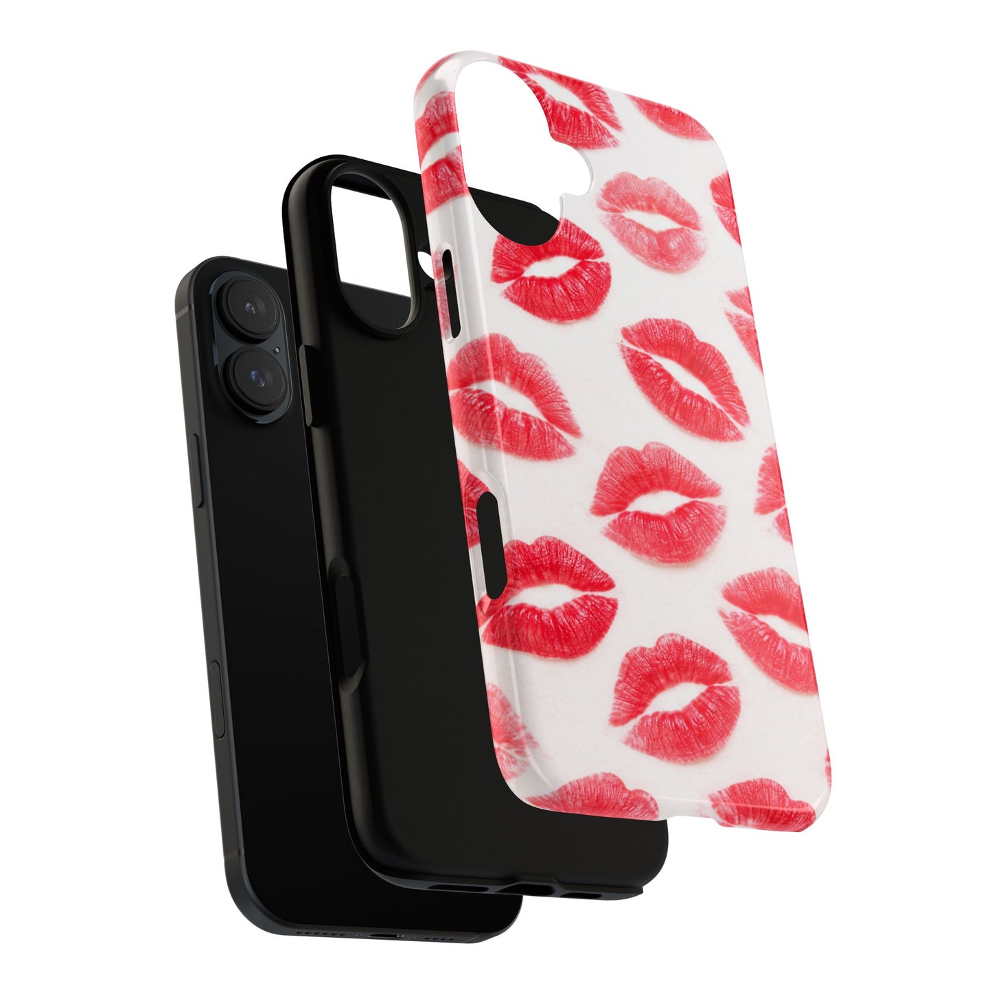 Red Lipstick Kiss Phone Case – Sexy Lip Print Pattern Tough Protective Cover